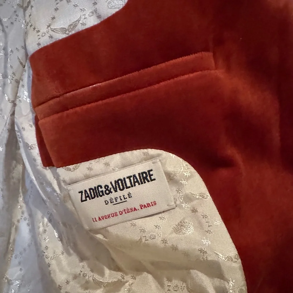 Zadig & Voltaire Burnt Orange Velvet Blazer - Picture 6 of 6